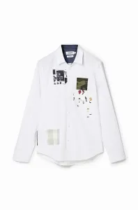 Košile Desigual 23WMCW38 CAM_DENNISON bílá barva, regular, s klasickým límcem