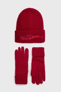 Čepice a rukavice Desigual růžová barva
