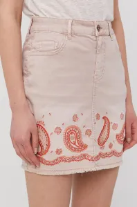Džínová sukně Desigual růžová barva, #3296351