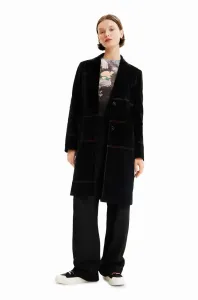 Kabát Desigual dámský, černá barva, přechodný