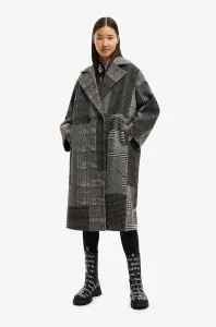 Kabát Desigual dámský, šedá barva, přechodný