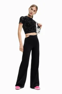 Kalhoty Desigual dámské, černá barva, široké, high waist #4946284