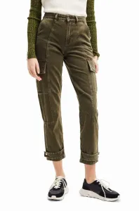 Kalhoty Desigual dámské, zelená barva #5963495