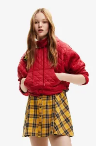 Mikina Desigual dámská, červená barva, s kapucí, s aplikací #3442545