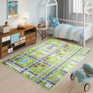 Dětský koberec s motivem zeleného města #5585671