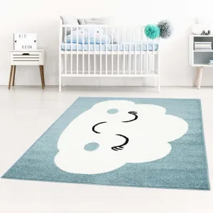 Okouzlující modrý koberec do dětského pokoje spící mráček #2131444