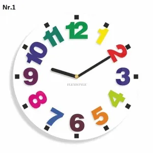 Dětské nástěnné hodiny s barevnými čísly #2129962