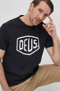 Bavlněné tričko Deus Ex Machina černá barva, s potiskem #4657238