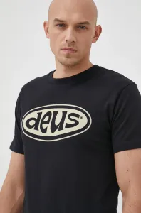 Bavlněné tričko Deus Ex Machina černá barva, s potiskem #1995163