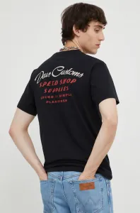 Bavlněné tričko Deus Ex Machina černá barva, s potiskem #3416511