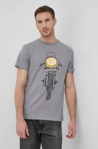 Bavlněné tričko Deus Ex Machina šedá barva, melanžový