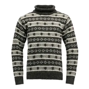 Vlněný svetr DEVOLD Alnes Wool Roll Neck - Anth./Grey Melange Velikost: XL