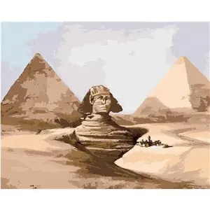 Diamondi - SFINGA A PYRAMIDY EGYPT, 40x50 cm, vypnuté plátno na rám