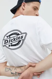 Bavlněné tričko Dickies bílá barva, s potiskem