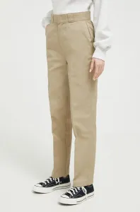 Kalhoty Dickies dámské, zelená barva, jednoduché, high waist