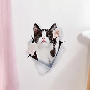 Die moderne Hausfrau Samolepka na zeď Kočka, černobílá