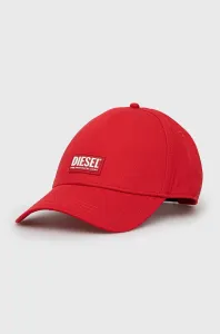 Čepice Diesel červená barva, s aplikací