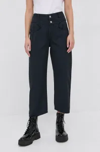 Kalhoty Diesel dámské, tmavomodrá barva, jednoduché, medium waist #2822025