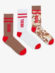 Diesel Ponožky 3 páry Hnědá #2866845