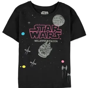 Star Wars - Millennium Falcon + Death Star - dětské tričko #5704645