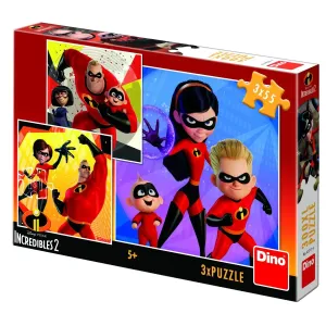 DINOTOYS - rodina úžasných 2: hrdinové 3x55 Puzzle