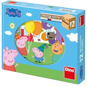 DINOTOYS - Dřevěné kostky Peppa Pig 12 ks