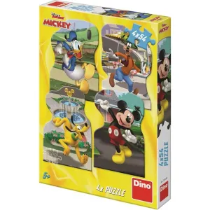 Puzzle Mickey ve městě 4x54 dílků v krabici