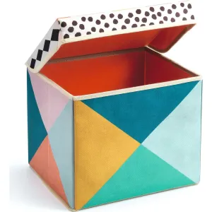 Djeco Pestrobarevná krabička na hračky kostka
