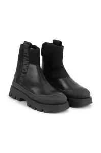 Dětské kožené boty Dkny černá barva #6114741