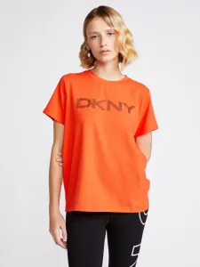 DKNY Striped Logo Triko Oranžová #3303800