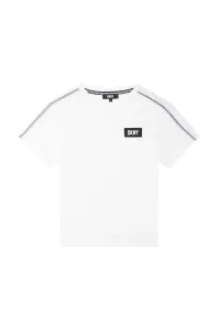 Dětské bavlněné tričko Dkny bílá barva, s potiskem