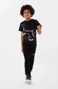 Dětské bavlněné tričko Dkny černá barva, s potiskem #6114797