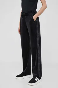 Kalhoty Dkny černá barva, s aplikací