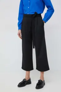 Kalhoty Dkny dámské, černá barva, široké, high waist