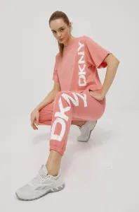 Kalhoty Dkny dámské, růžová barva, s potiskem #4115508
