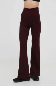 Kalhoty Dkny dámské, vínová barva, hladké #4885257