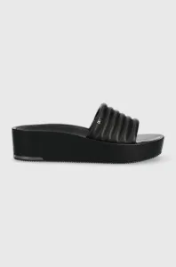 Kožené pantofle Dkny JASNA dámské, černá barva, na platformě, K4205489 #5922751