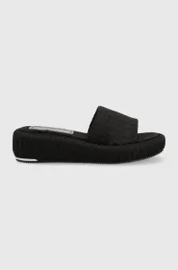 Pantofle Dkny OVALIA dámské, černá barva, na platformě, K1349809 #5956491