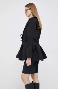 Trench kabát Dkny dámský, černá barva, přechodný, oversize #5256105