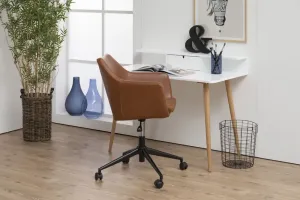 Dkton Designová kancelářská židle Norris brandy - Skladem