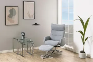 Dkton Designové relaxační křeslo Naoise světle šedé