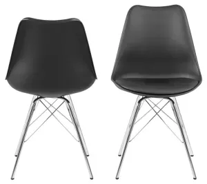 Dkton Designová židle Nasia černá chromová