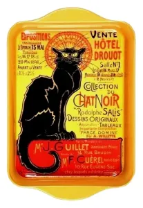 Plechový tác černý kocour Le Chat noir (menší) I