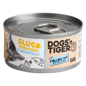 Dogs'n Tiger Cat Filet 12 × 70 g - kuřecí a lososové filety