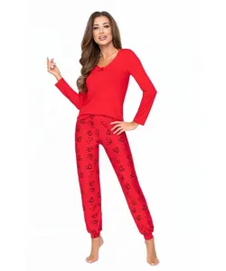 Donna Mika červené Dámské pyžamo, L, červená