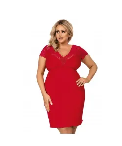 Donna Tess červená plus size Noční košilka, 52/6XL,