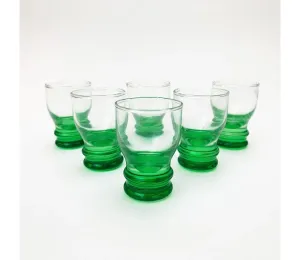 Sada 6x sklenice na likér čirá zelená