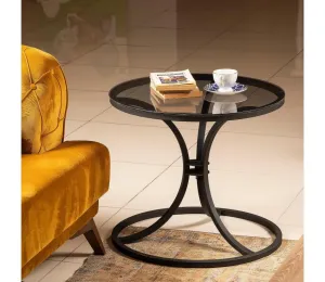 Odkládací stolek CORLEAONE 57,8x60 cm černá
