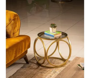 Odkládací stolek MIMO 40x40 cm zlatá/černá