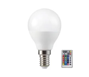 LED RGB Stmívatelná žárovka P45 E14/4,8W/230V 3000K + dálkové ovládání